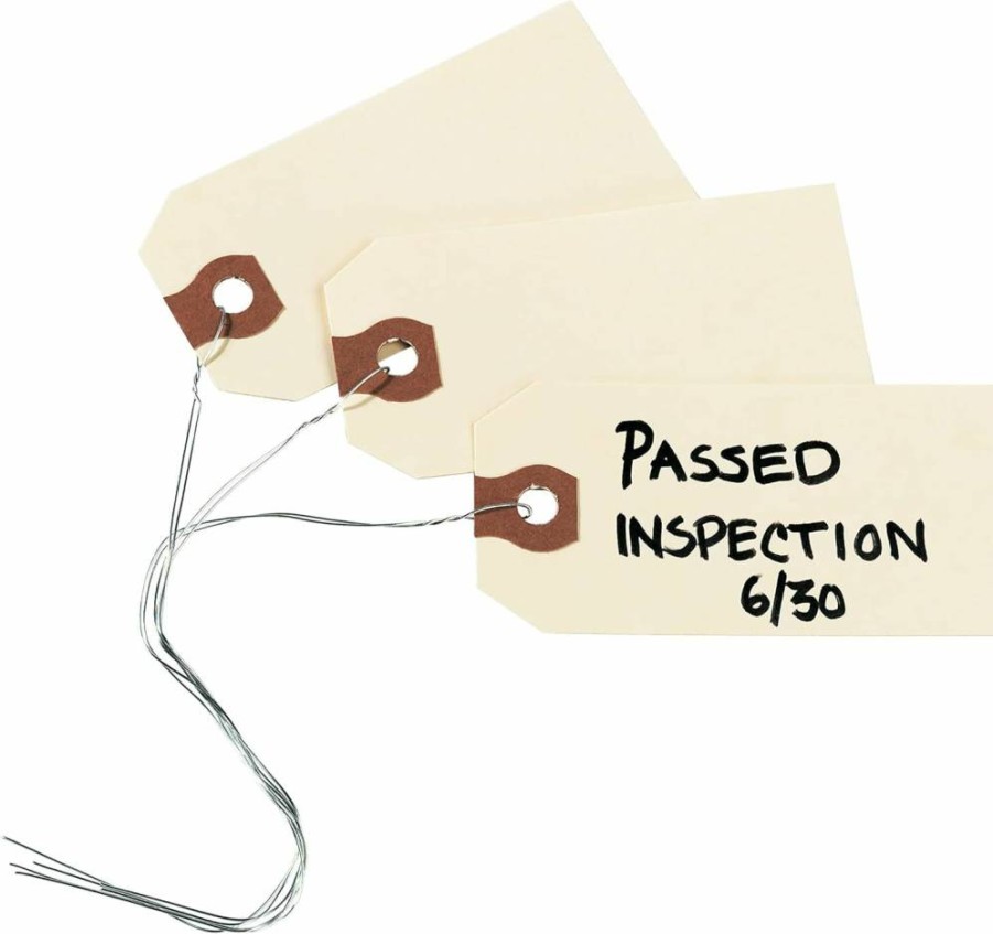 Avery 12602 Manila Shipping Tags With Wire, 3-1/4" x 1-5/8", 11.5 Pt. Stock, 1000-Pack Hang Tags for Shipping and Labeling