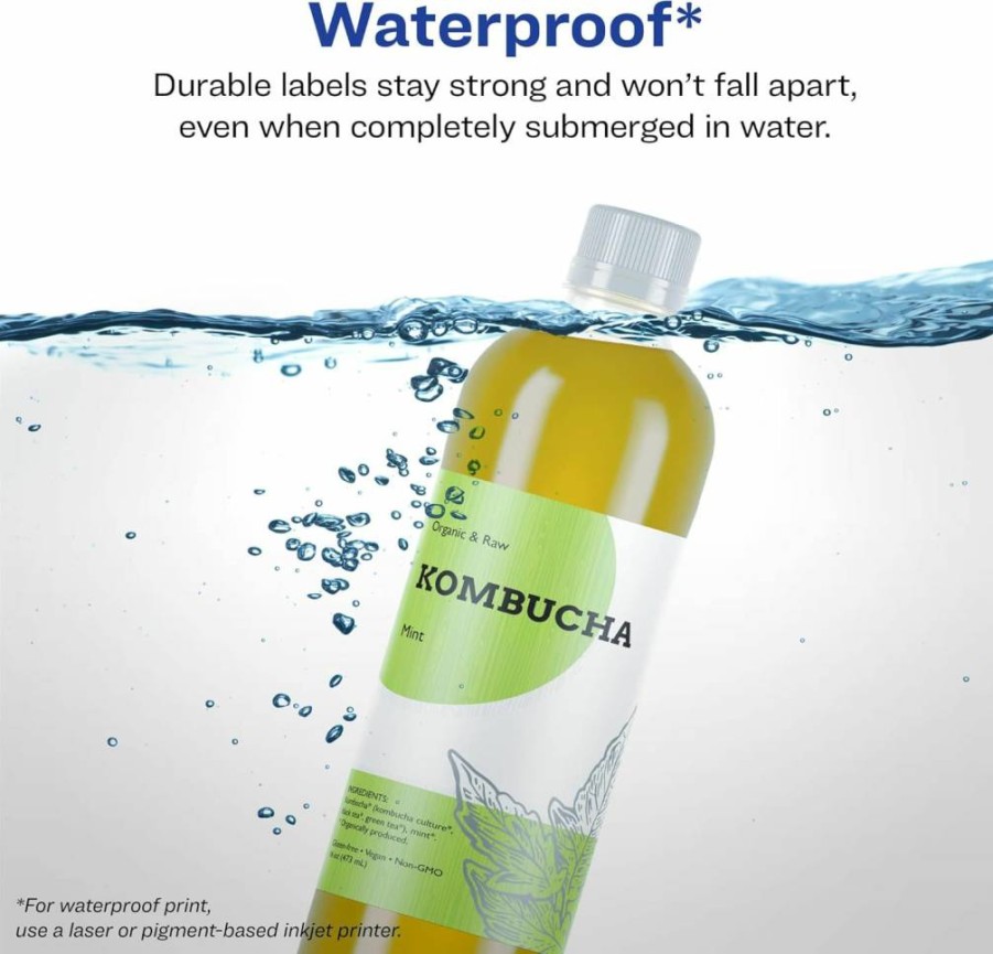 Avery 5.5" x 8.5" Waterproof Rectangle Labels, 20-Pack, Oil & Tear-Resistant, Laser/Inkjet Printable for Durable Labeling