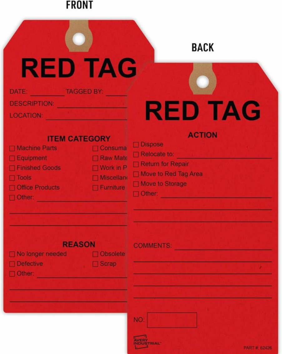 AVERY 62428 Green Preprinted Return To Stock Tags With String, 5.75" x 3" Write-On Hang Tags, Pack of 25