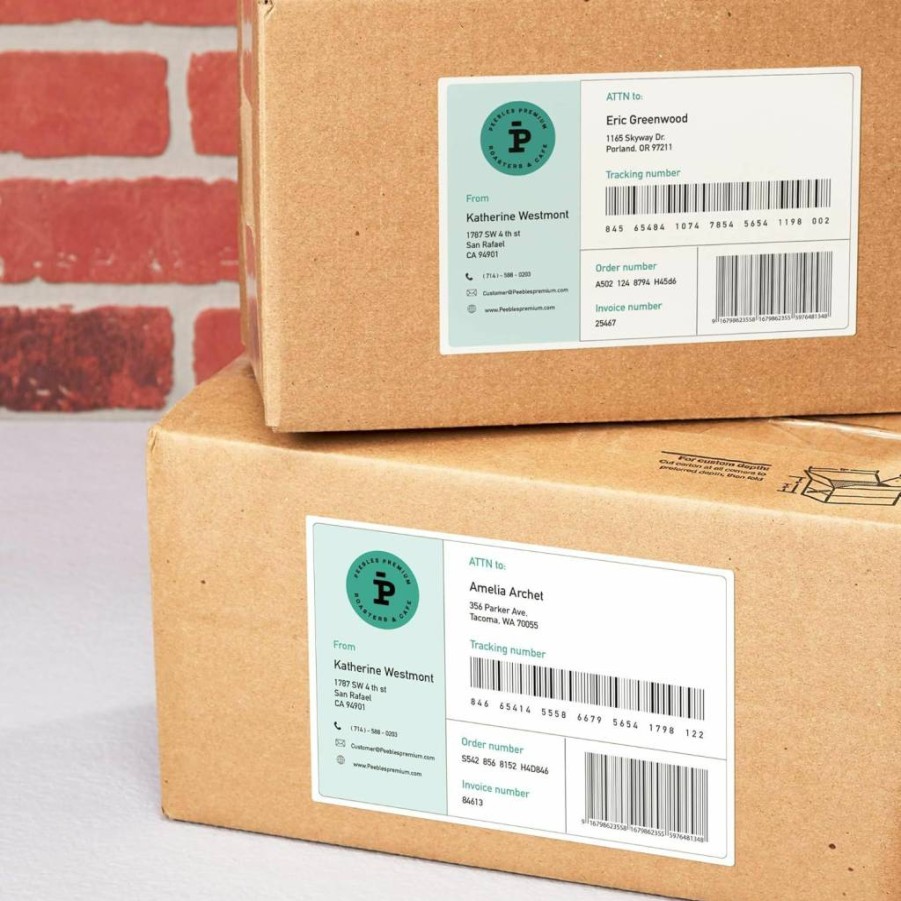 Avery Matte White 5" x 7" Printable Rectangle Labels with Sure Feed Technology, 50-Pack