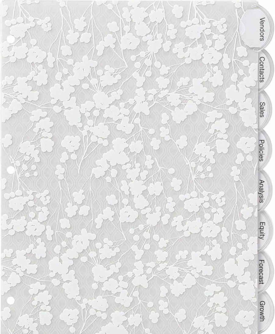 Avery 8-Tab Insertable Plastic Dividers for 3-Ring Binders, Frosted White Design, 1 Set (11291)