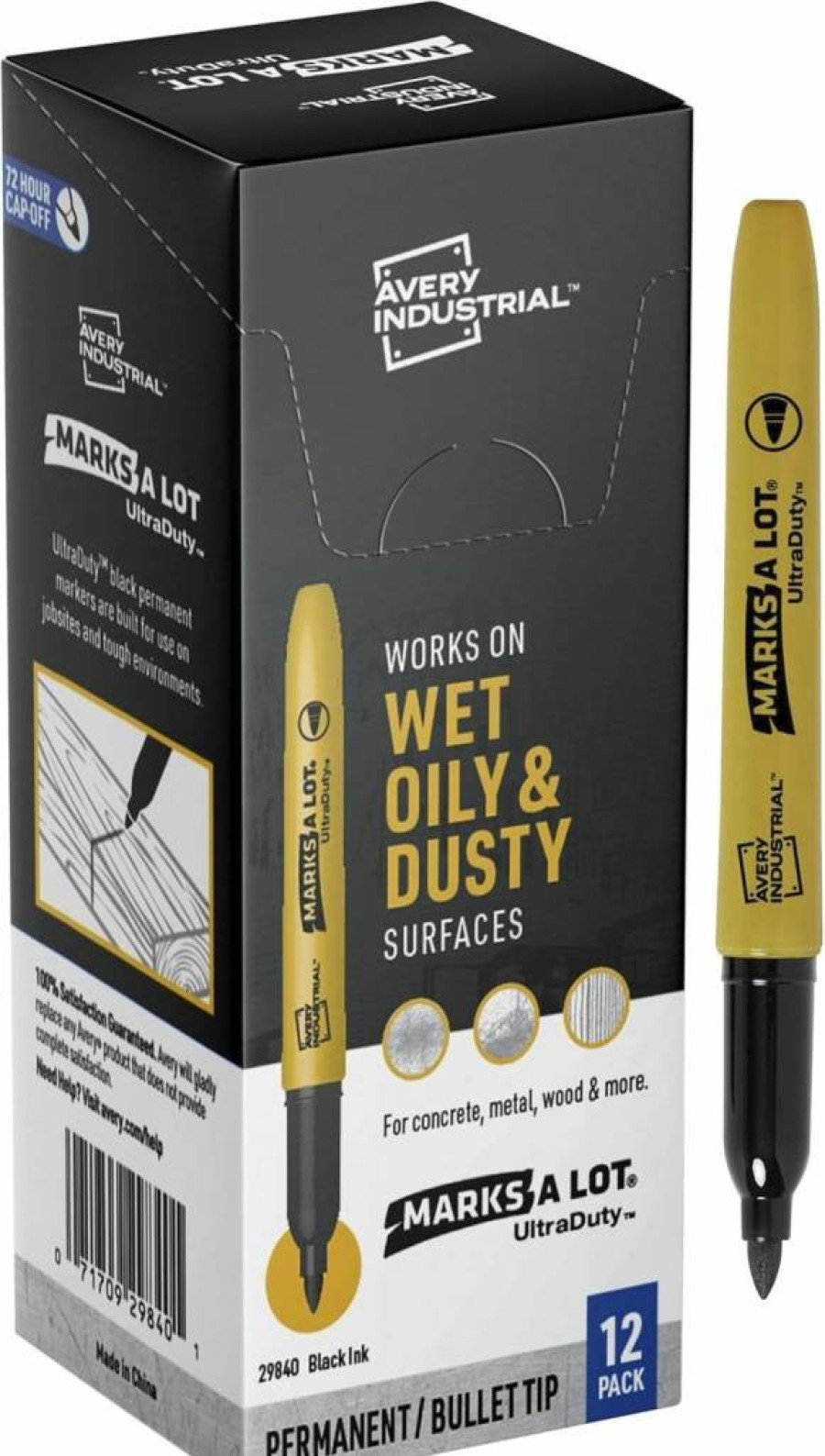 Avery Marks-A-Lot Ultraduty Permanent Markers - Industrial-Strength, Fade-Resistant, Quick-Drying Ink for Tough Surfaces