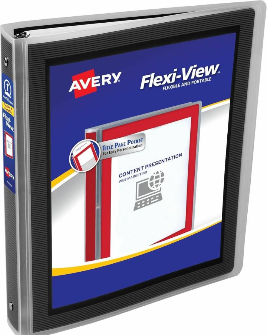 AVERY 1 Inch 3-Ring Binder with Flexi-View Cover, Chartreuse Green, Durable Round Rings, Model 17608
