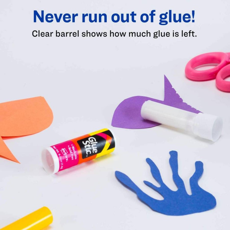 AVERY Washable & Nontoxic Permanent Glue Sticks, 0.26 Oz, 36-Pack (98023) – White School & Office Supplies