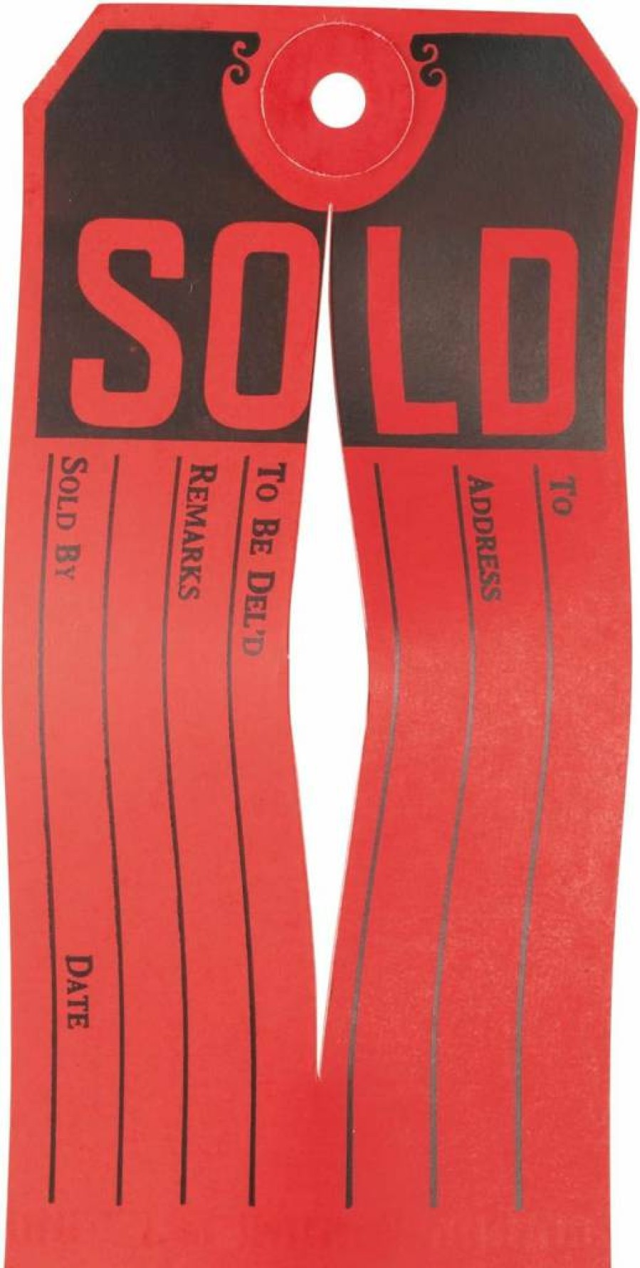 AVERY 15161 Red and Black Sold Tags, 4.75" x 2.375" Paper Labels, Box of 500, Multipurpose Inventory Stickers