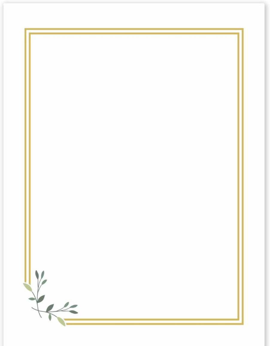 AVERY Gold & Navy Floral Border Printable Cardstock, 8.5" x 11" Matte White Paper, 10 Sheets for Laser/Inkjet Printing, Craft Paper for DIY Projects
