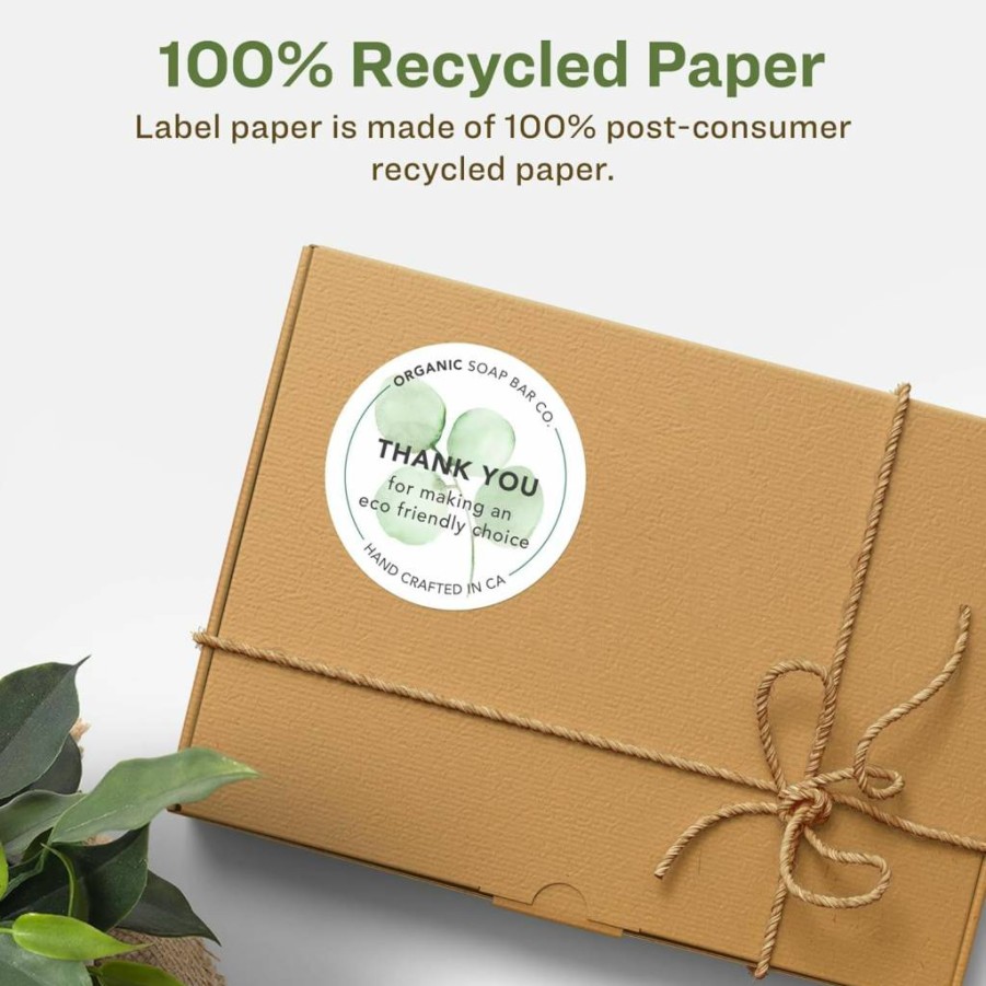 AVERY Recycled Round Labels 3" - Eco-Friendly Matte White, Print-to-Edge, Permanent Adhesive, Laser/Inkjet Printable, 60-Pack
