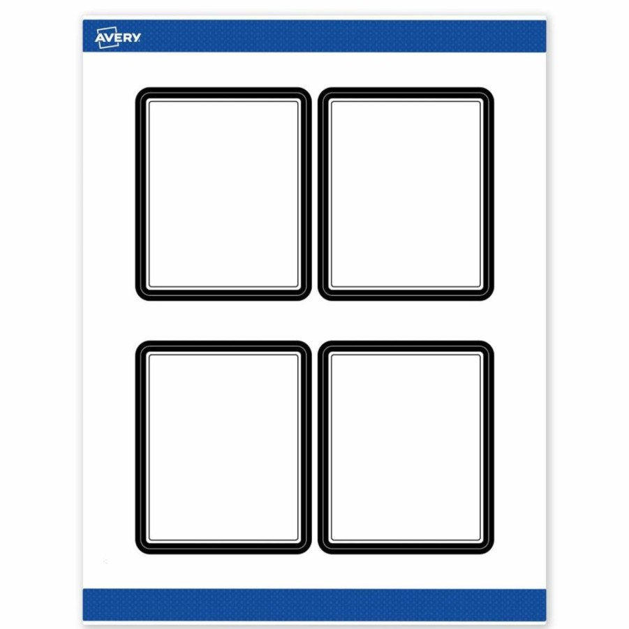AVERY Gold Beads Glossy White Rectangle Labels 4" x 3-1/3" - Permanent Adhesive, Laser/Inkjet Printable, 40Ct for Product Merchandising