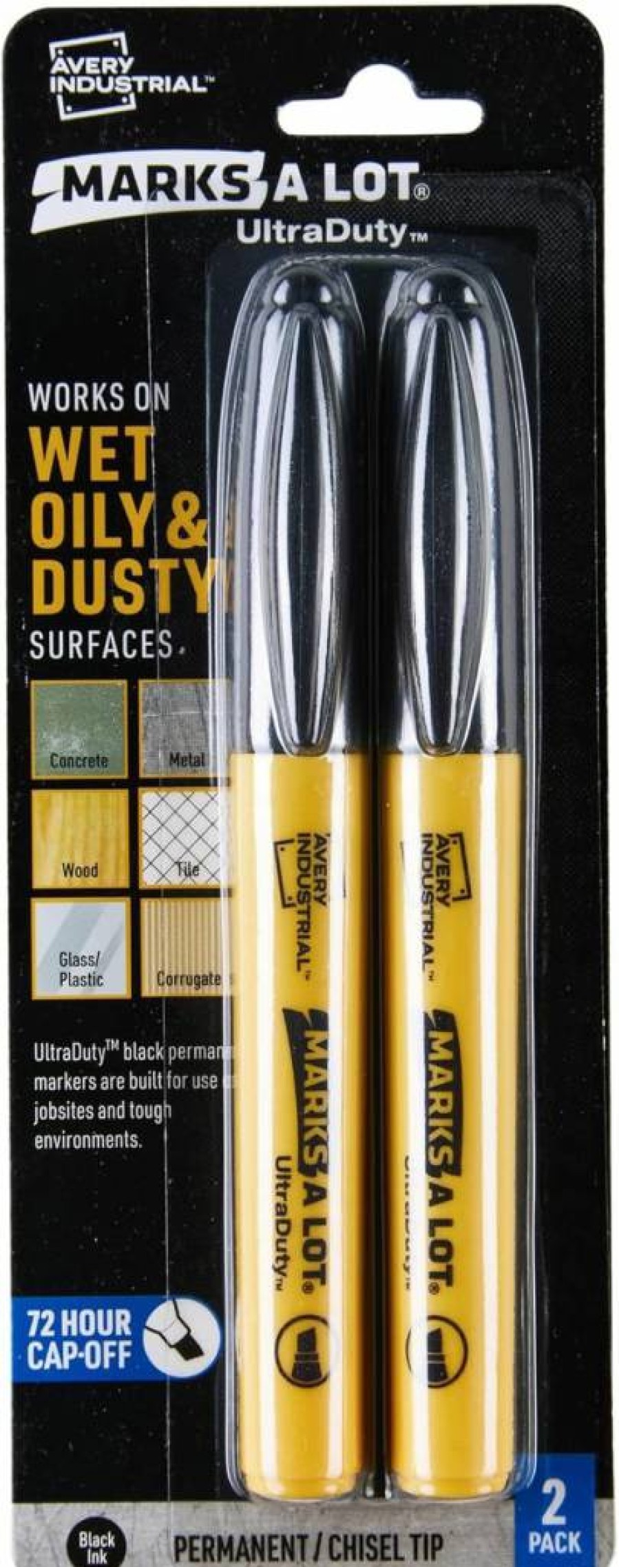 Avery Ultraduty Permanent Markers - 4 Pack, Bullet Tip, Assorted Colors, Water-Resistant Industrial Markers (29848)