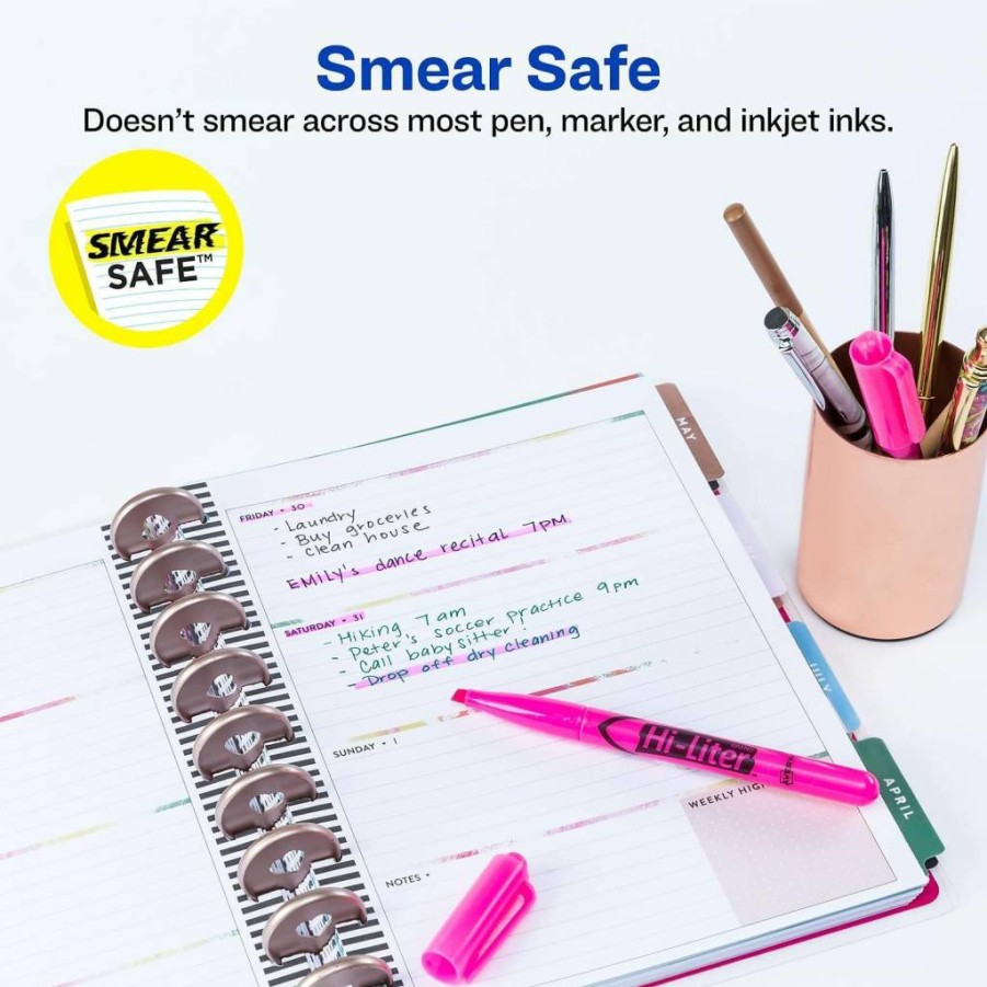 AVERY Chisel Tip Fluorescent Pink Highlighter Pen - Bright, Durable Markers for Office & Study (Ave23592)