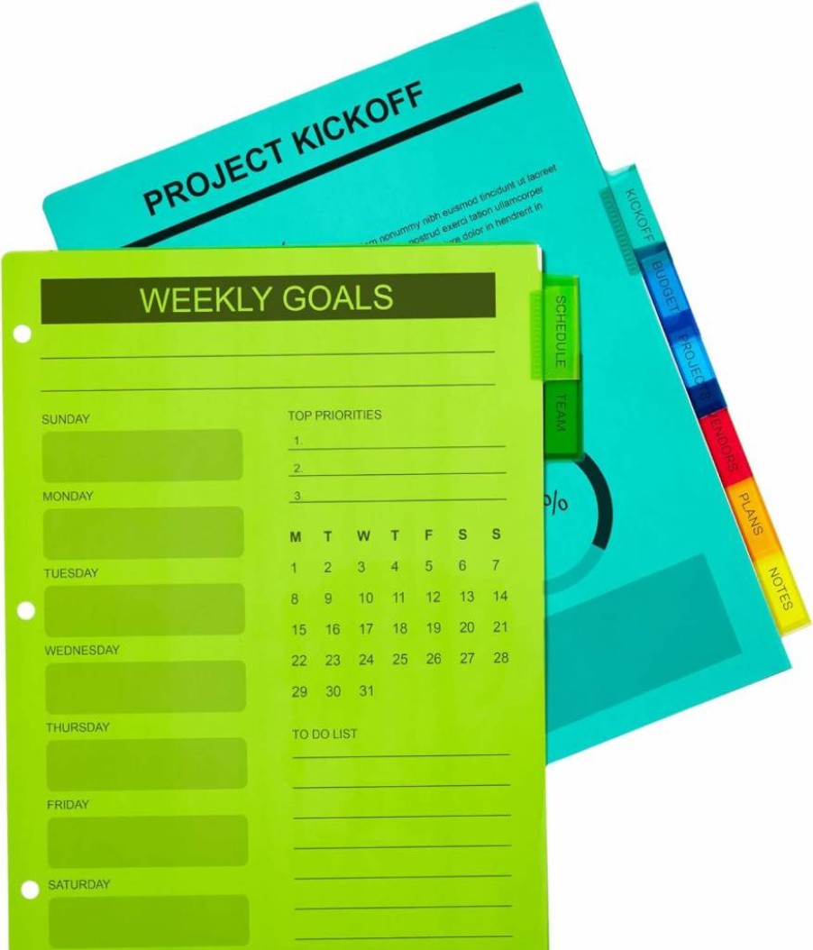 Avery 11901 8-Tab Multicolor Plastic Binder Dividers for 3-Ring Binders, 3 Sets with Insertable Big Tabs