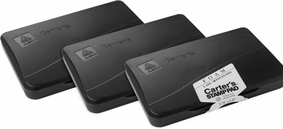 AVERY Black Ink Stamp Pad, 2.75" x 4.25" Foam Ink Pad for Stamping Crafts, 1 Pack (21381)