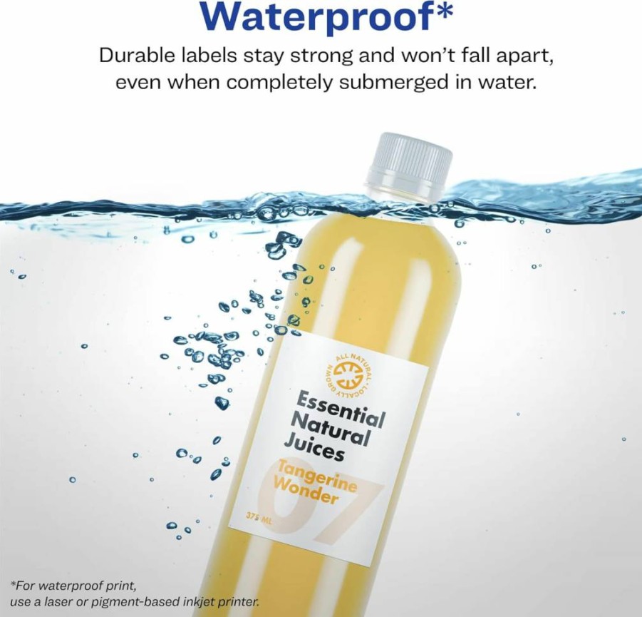 Avery 4" x 3" Waterproof Rectangle Labels, 100-Pack, Sure Feed Technology, Oil & Tear-Resistant, Laser/Inkjet Printable, Print-To-The-Edge Design