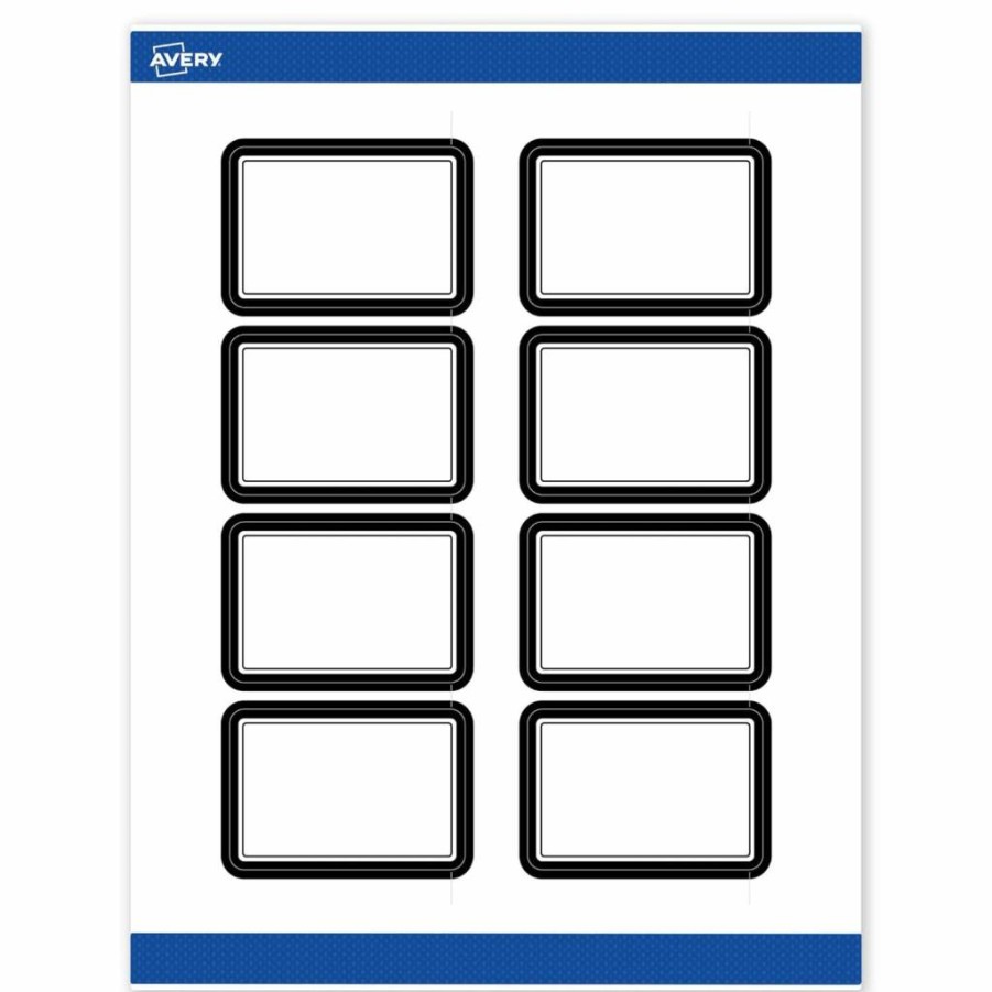 AVERY Matte White Printable Rectangle Labels with Gold Double-Dipped Edge, 2" x 3", 80-Pack, Permanent Adhesive for Laser/Inkjet Printers, Ideal for Product Merchandising