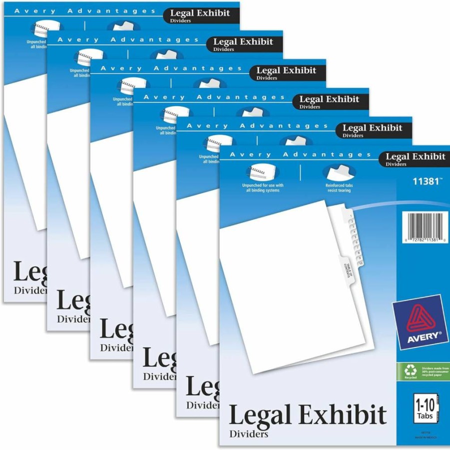 AVERY 11381 Premium Collated Legal Dividers, Letter Size, 1-10 Tabs with Table of Contents, 1 Set