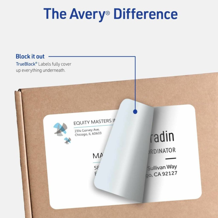 AVERY 8165 Full-Sheet Printable Shipping Labels, 8.5" x 11" White Customizable Stickers, 25-Pack Blank Mailing Labels for Shipping, Organizing, Mailing & More