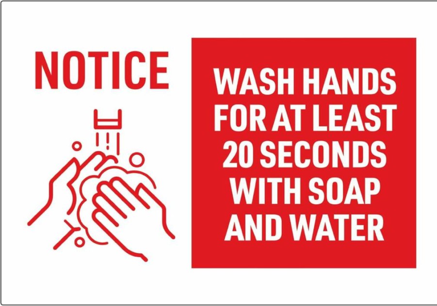 AVERY "Prevent Germs From Spreading" Removable Wall Decals, 7x10 Inch Safety Signs, Tear & Water Resistant, Pack of 5 (83174)