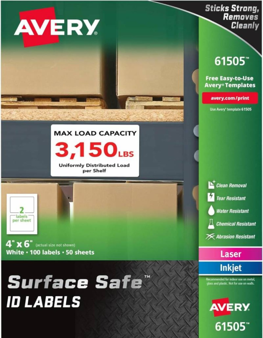 Avery 61503 Durable Labels, 2 x 3.5 Inches, Permanent Adhesive, Weatherproof, for Organizing & Identification