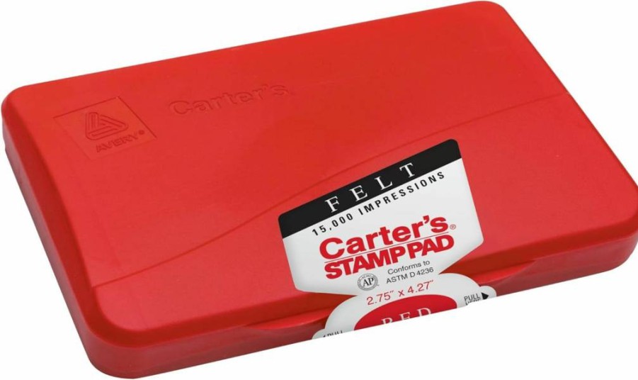 Carter's Red Felt Ink Stamp Pad, 2.75" x 4.27" - Premium Crafting Stamp Pad for DIY Projects (Model 21071)