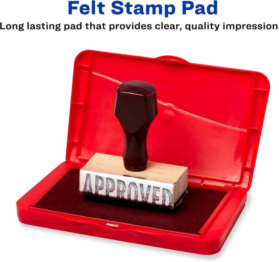 Carter's Red Felt Ink Stamp Pad, 2.75" x 4.27" - Premium Crafting Stamp Pad for DIY Projects (Model 21071)