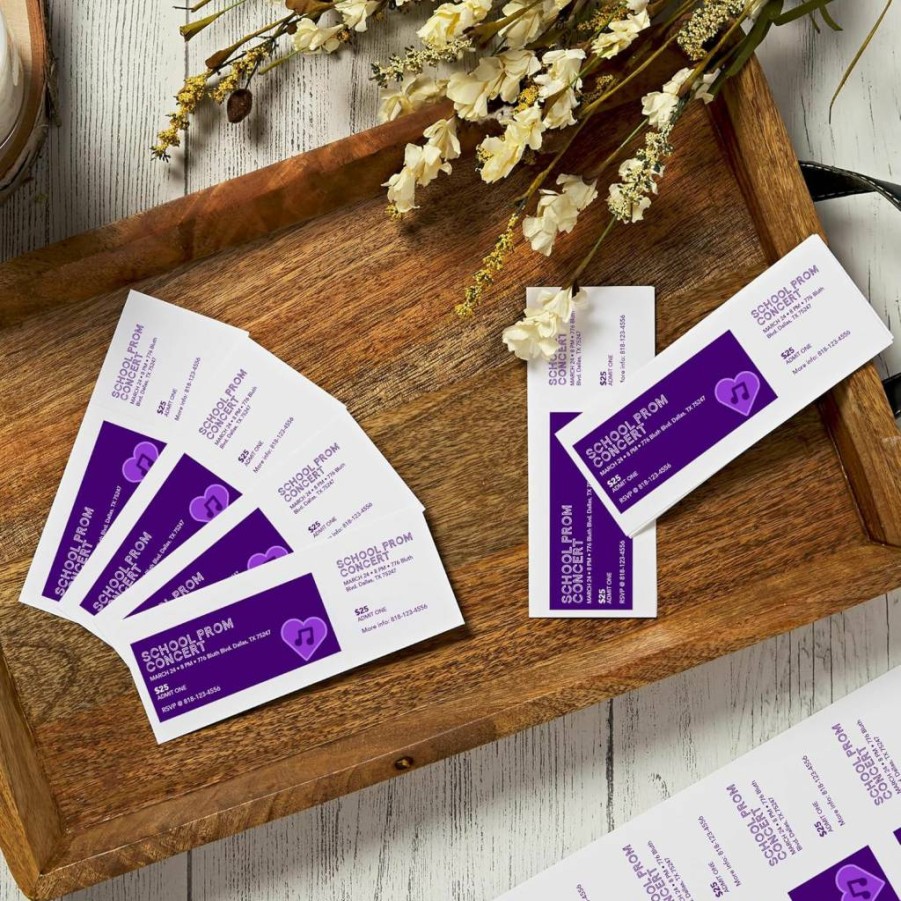 AVERY 16431 Printable Raffle Tickets, 2.125" x 5.5" Size, 200 Sheets for Laser/Inkjet Printers, White Event Entry Tickets for Parties & Fundraisers