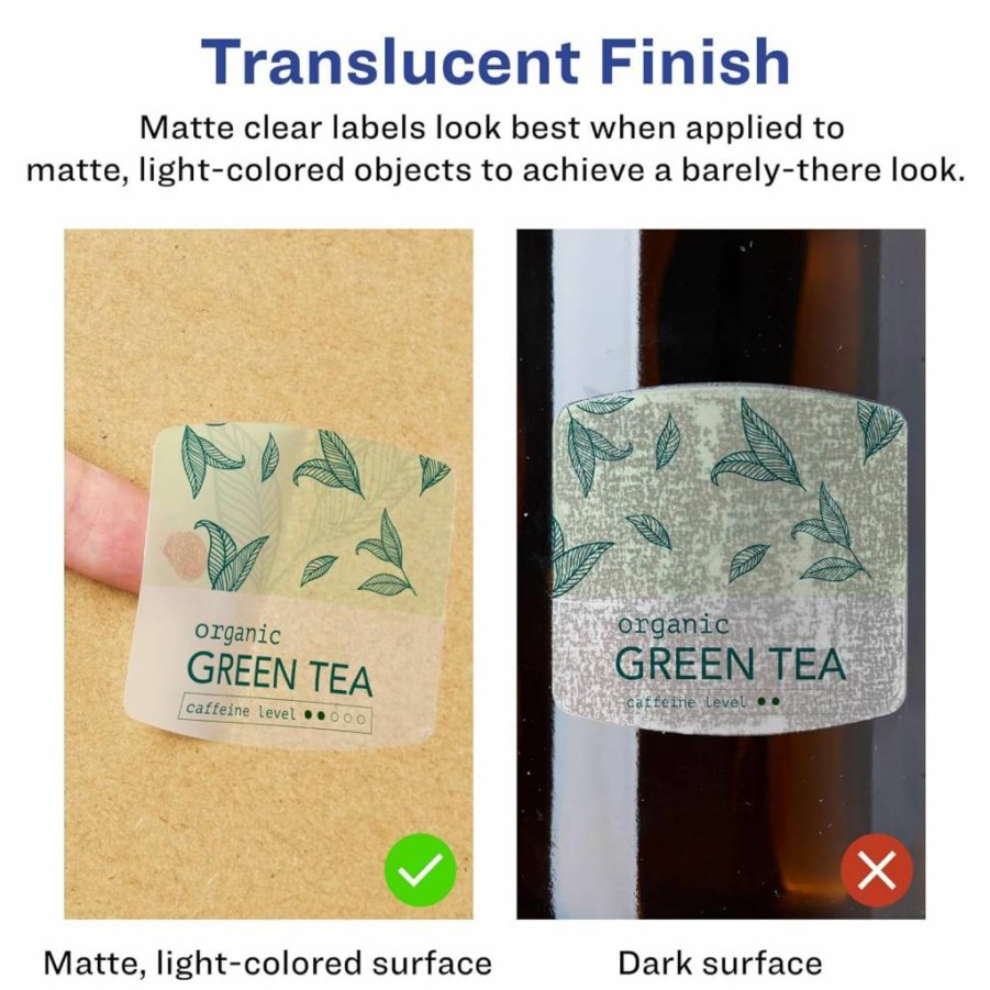Avery Matte Clear Square Labels 2" x 2-3/16" - 120 Pack, Sure Feed Technology, Laser/Inkjet Printable, Print-to-Edge, Arch Design