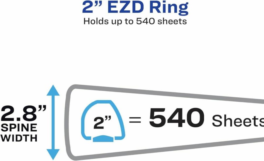 AVERY 18951 Heavy-Duty Industrial Binder with 2 EZD One-Touch Rings, 540 Sheet Capacity, Yellow/Red Border, Durable SDS Binder for Professionals