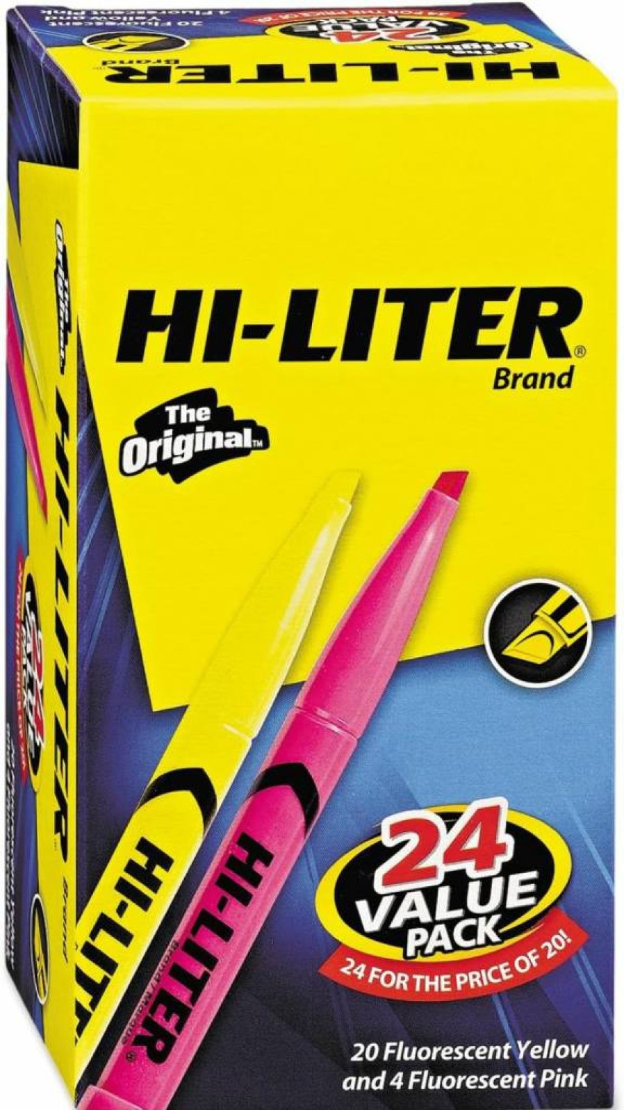 AVERY Chisel Tip Highlighters Pen, 4 Assorted Colors, Smear Safe Ink, No Bleed Highlighter Markers for Notes & Text (23545)