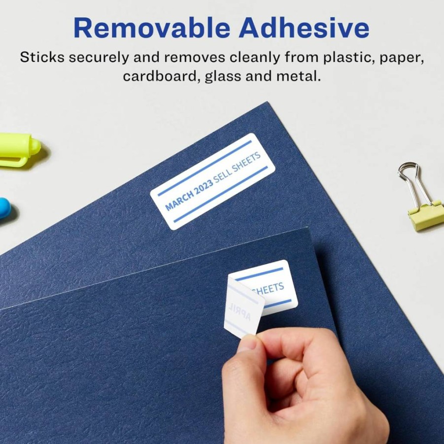 AVERY Matte White Removable Labels 1" x 4" - 300 Pack, Sure Feed Technology, Laser/Inkjet Printable, Self-Adhesive, Multipurpose Stickers for Home & Office Organization