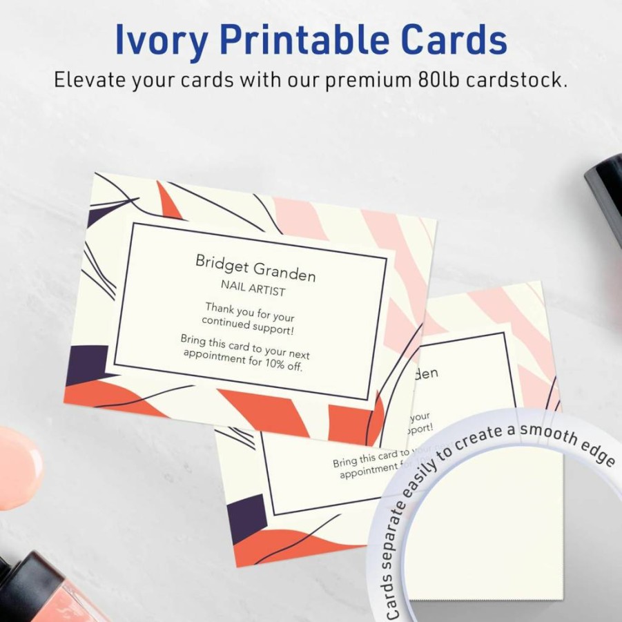 Avery Matte Ivory Printable Postcards 4" x 6" with Sure Feed Technology – 50-Pack for Laser/Inkjet Printing, Edge-to-Edge Design, Thank You Cards & More