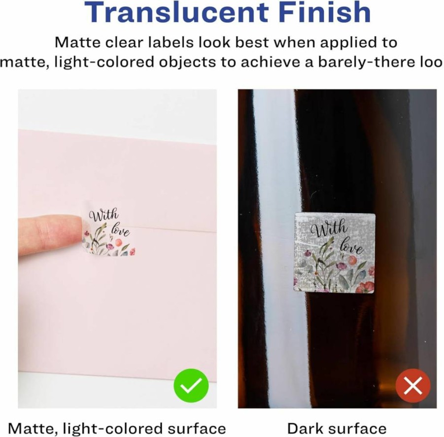 Avery Matte Clear Square Labels 3/4" x 3/4" - 800 Pack, Sure Feed Technology, Print-To-The-Edge, Laser/Inkjet Printable, Waterproof Matte Finish