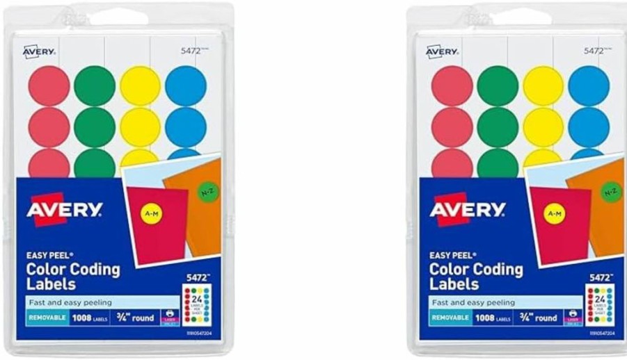 Avery Removable Color-Coding Labels, 3/4 Inch Round, Assorted Colors, 1008 Adhesive Stickers for Organizing and Filing (5472)