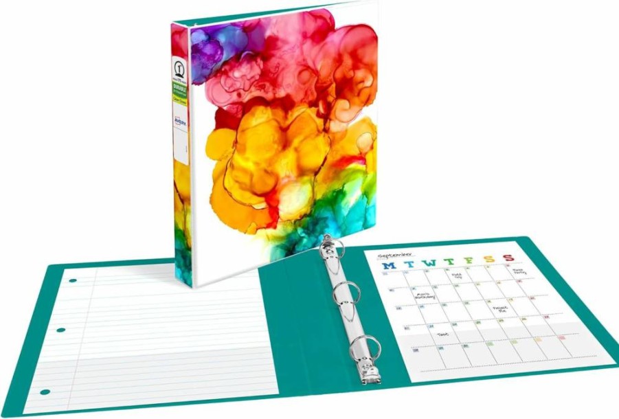 Avery 26880 1-Inch Round Ring Binder, 175-Sheet Capacity, Tangerine Designer Collection, Pack of 6, Assorted Designs