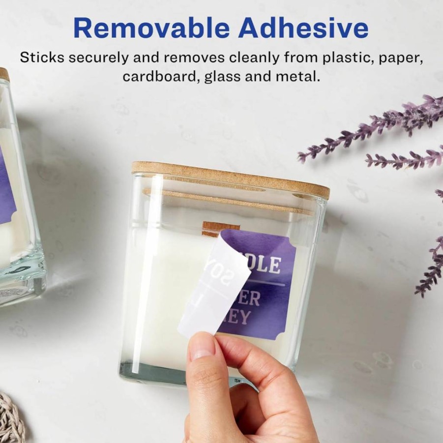 AVERY Matte White Removable Scalloped Labels 2" x 3" - 800 Pack, Sure Feed Technology, Print-To-The-Edge Design, Laser/Inkjet Printable, Peel & Stick Labels for Organizing