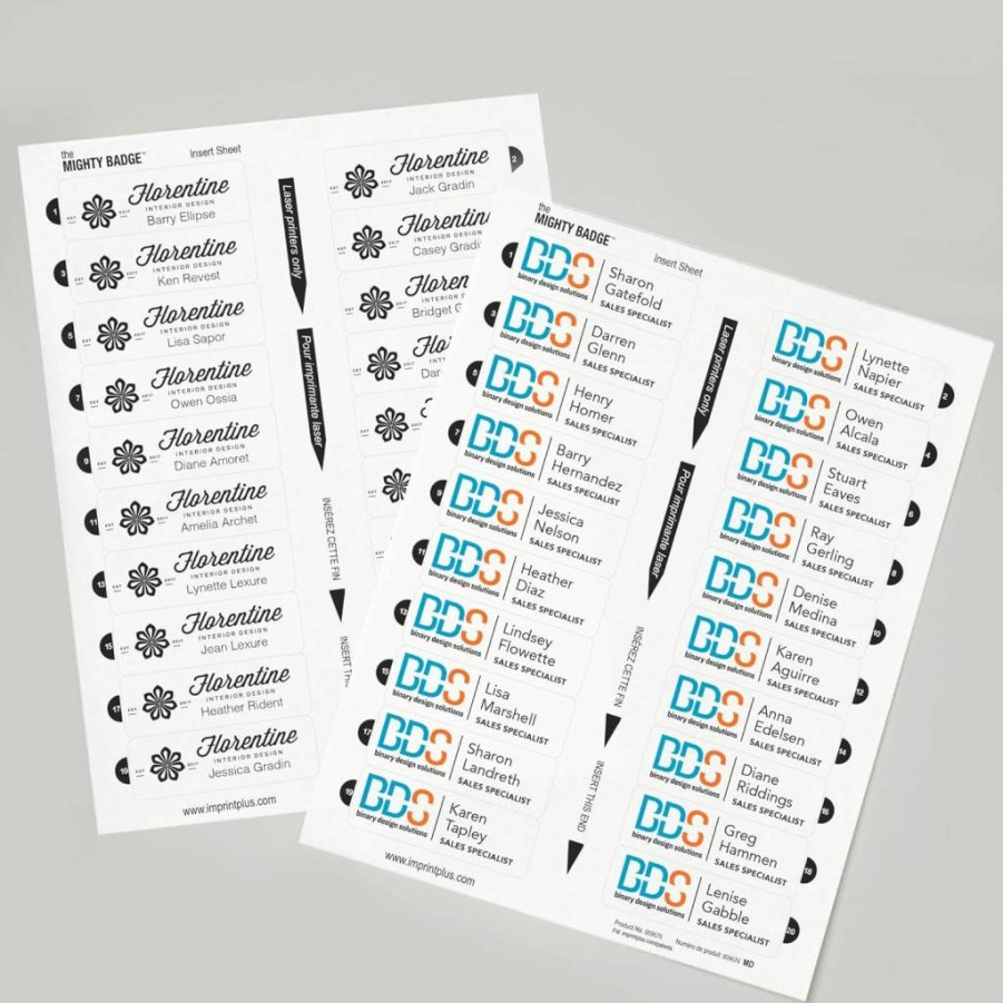 AVERY 71209 Mighty Badge Name Tag Inserts, 1" x 3" Clear Plastic Sleeves for Inkjet Printers, 100-Pack