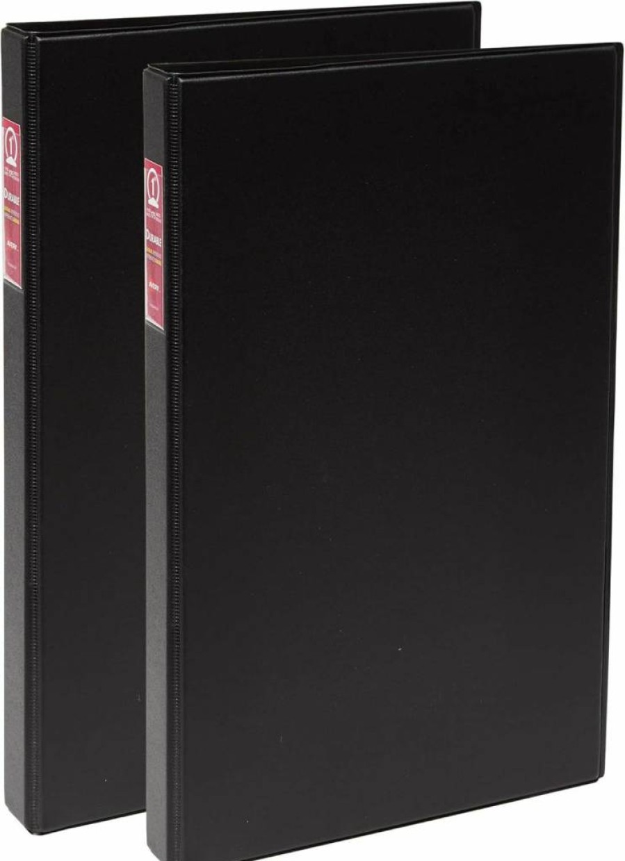 Avery 1" 3-Ring Binder 2-Pack, Legal Size 8.5" x 14", Durable Round Ring Binders, Black (17709)