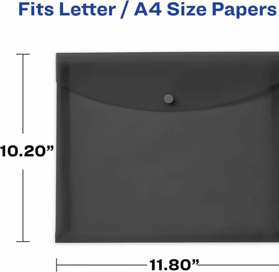 Avery 4-Pack Document Holder Envelopes, Letter/A4 Size, Holds 450 Sheets, 4 Assorted Colors (73556)
