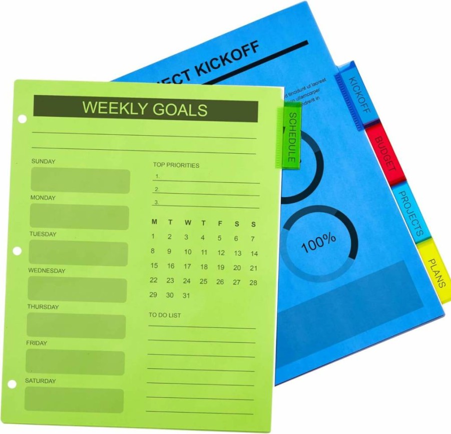 Avery 5-Tab Plastic Binder Dividers for 3-Ring Binders, Multicolor Insertable Big Tabs, 3-Pack (11900)