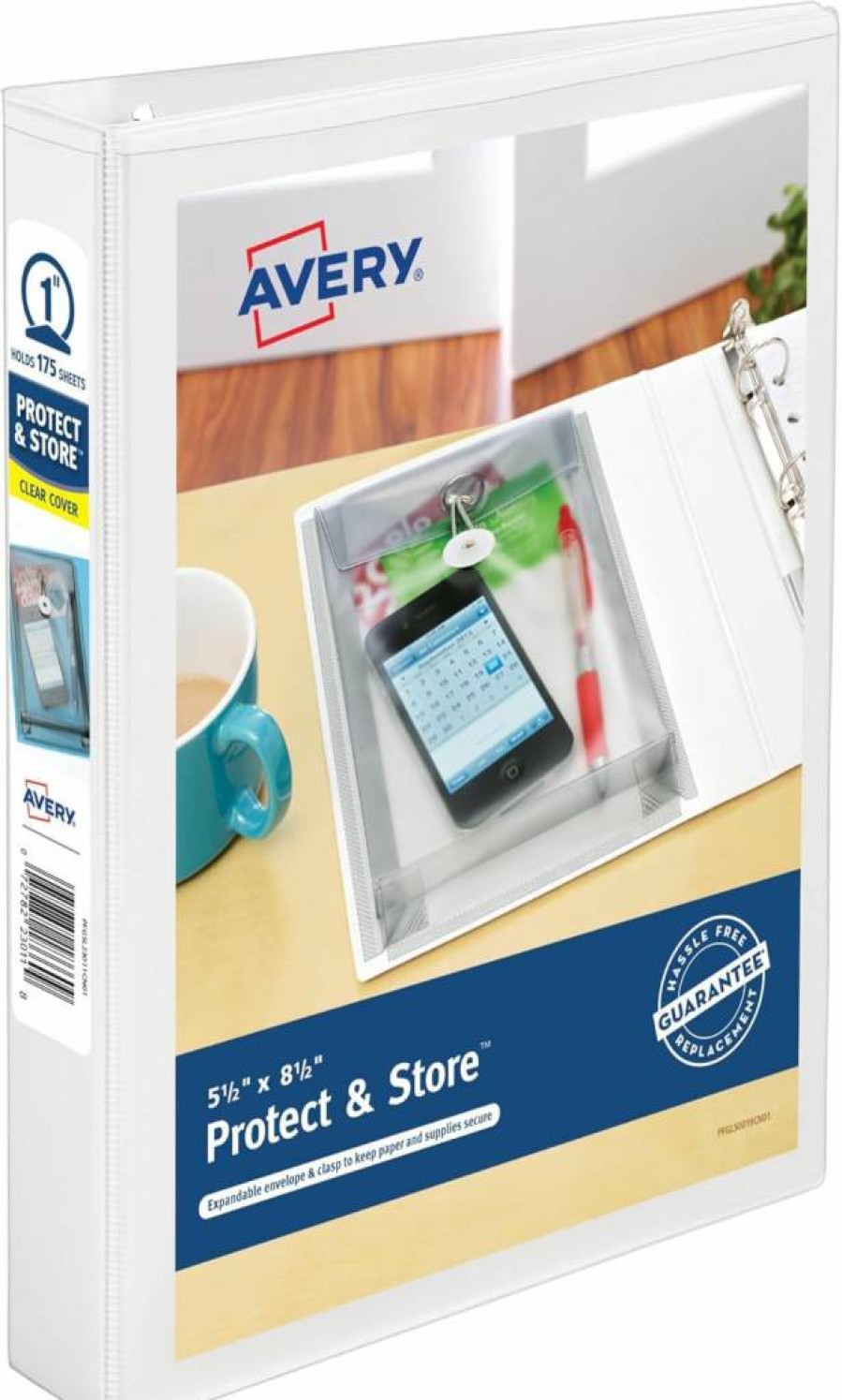 Avery 23011 White 1-Inch 3-Ring Mini Binder with Round Rings for Protection and Storage