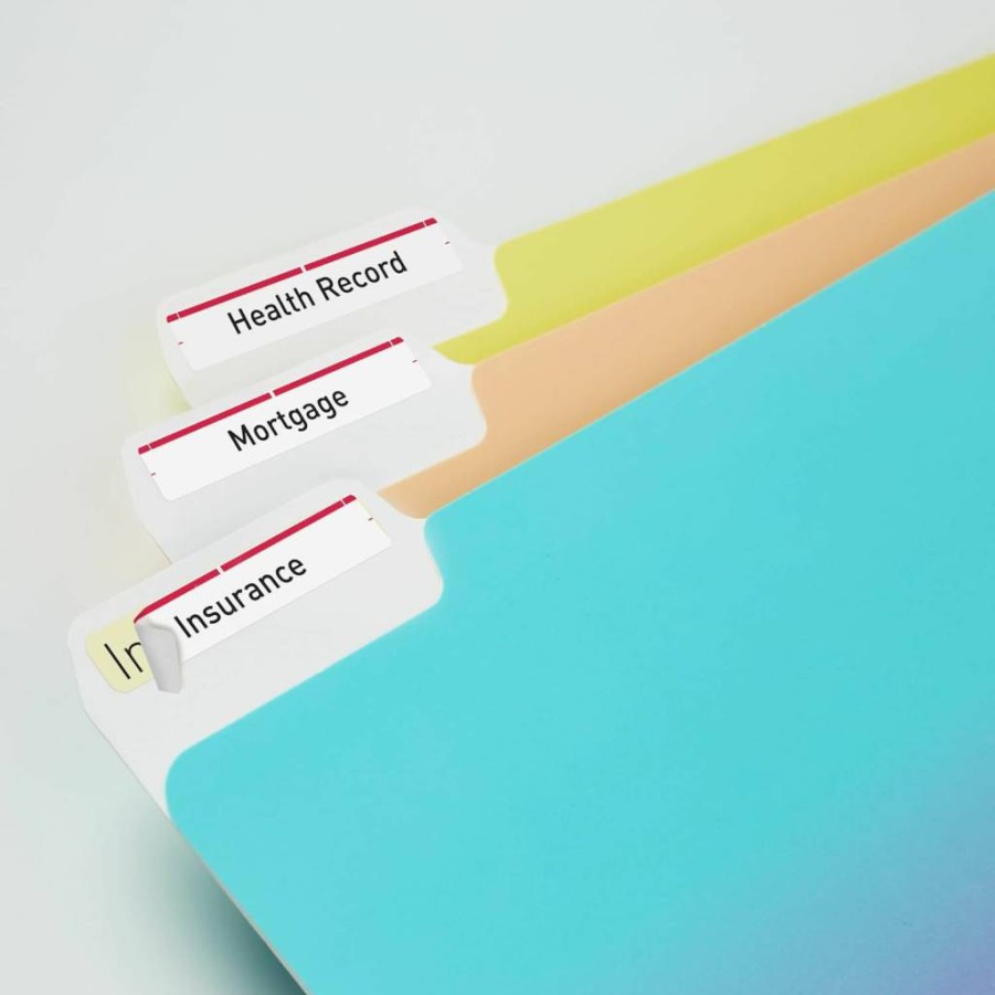 Avery Trueblock Permanent File Folder Labels, 2/3" x 3-7/16", 1,500 White/Red Printable Labels (5066) for Laser/Inkjet Printers