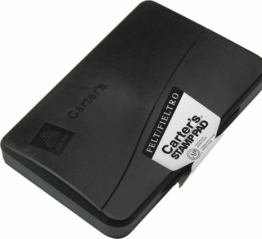 AVERY Felt Black Stamp Pad, 3.15" x 6.12" - Premium Ink Stamp Replacement for Office & Craft Use