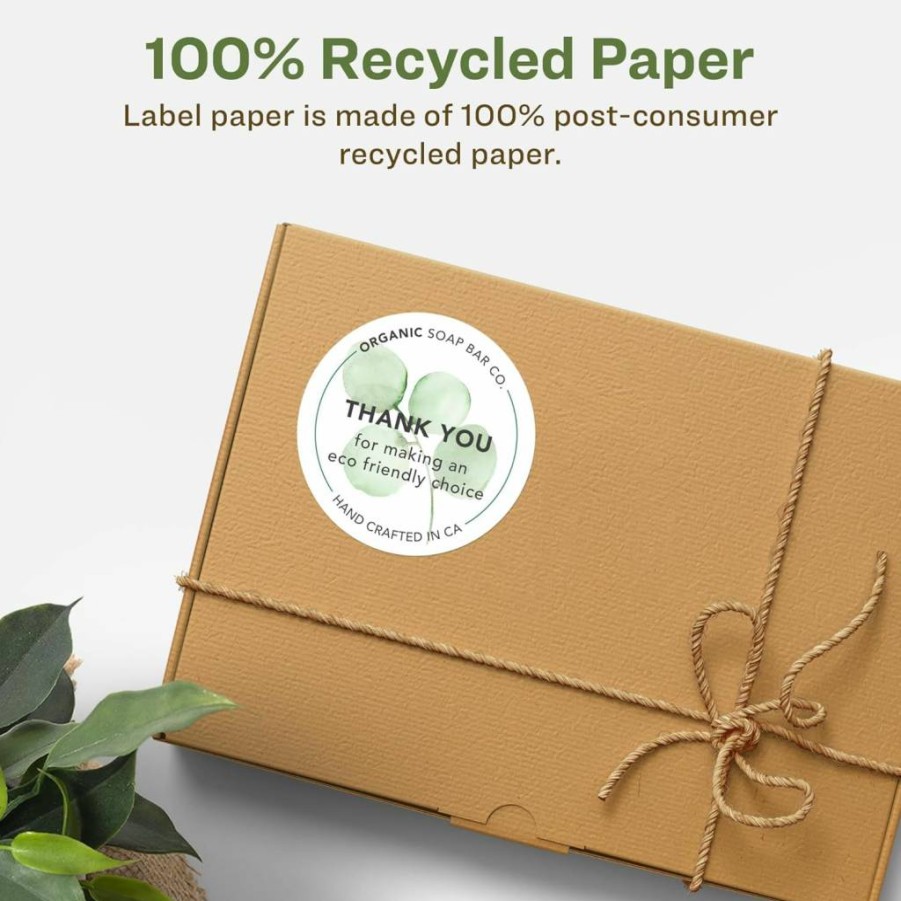 AVERY Recycled Matte White Round Labels 3.5" - Eco-Friendly, Permanent Adhesive, Print-To-Edge, Laser/Inkjet Printable, 40-Pack