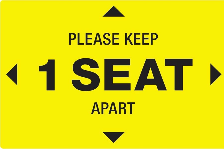 AVERY "Seat Closed" Preprinted Safety Decals, 4" x 6" Yellow Wall Signs, Tear & Water Resistant, Removable Adhesive, Pack of 10 (83074)