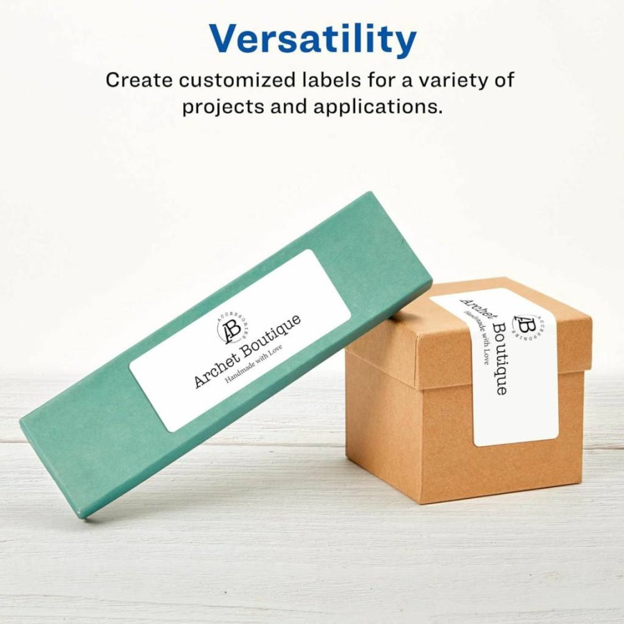 Avery Matte White Printable Labels 1" x 4" - 500 Pack with Sure Feed Technology for Laser/Inkjet Printers