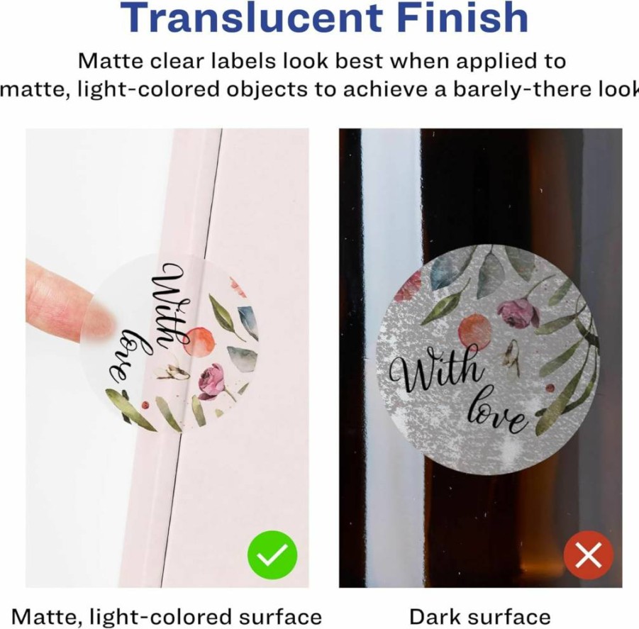 Avery Matte Clear Round Labels 2.5" - 90 Pack, Sure Feed Technology, Print-To-The-Edge, Laser/Inkjet Printable, Durable Adhesive