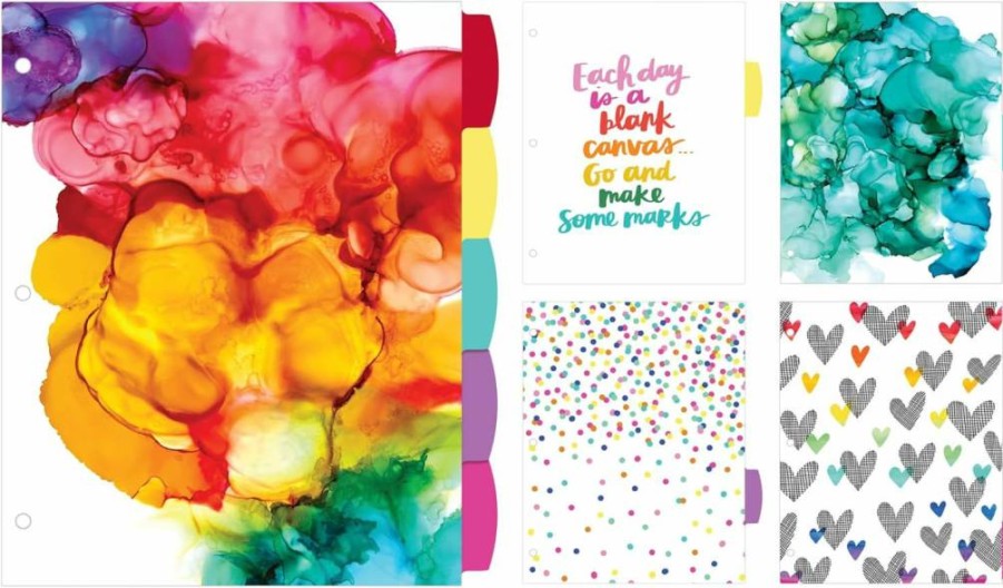 Avery 11394 Big Tab Dividers, 5-Tab Set, Tangerine & Rainbow Vibes, for 3-Ring Binders, Designer Collection