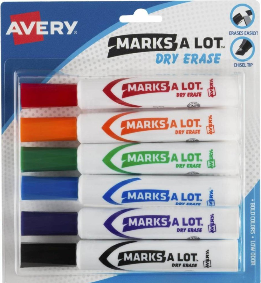 AVERY Dry Erase Markers 24 Pack - Chisel & Bullet Tip White Board Markers, 24 Assorted Colors, Value Pack for Office, School, Classroom (29870)