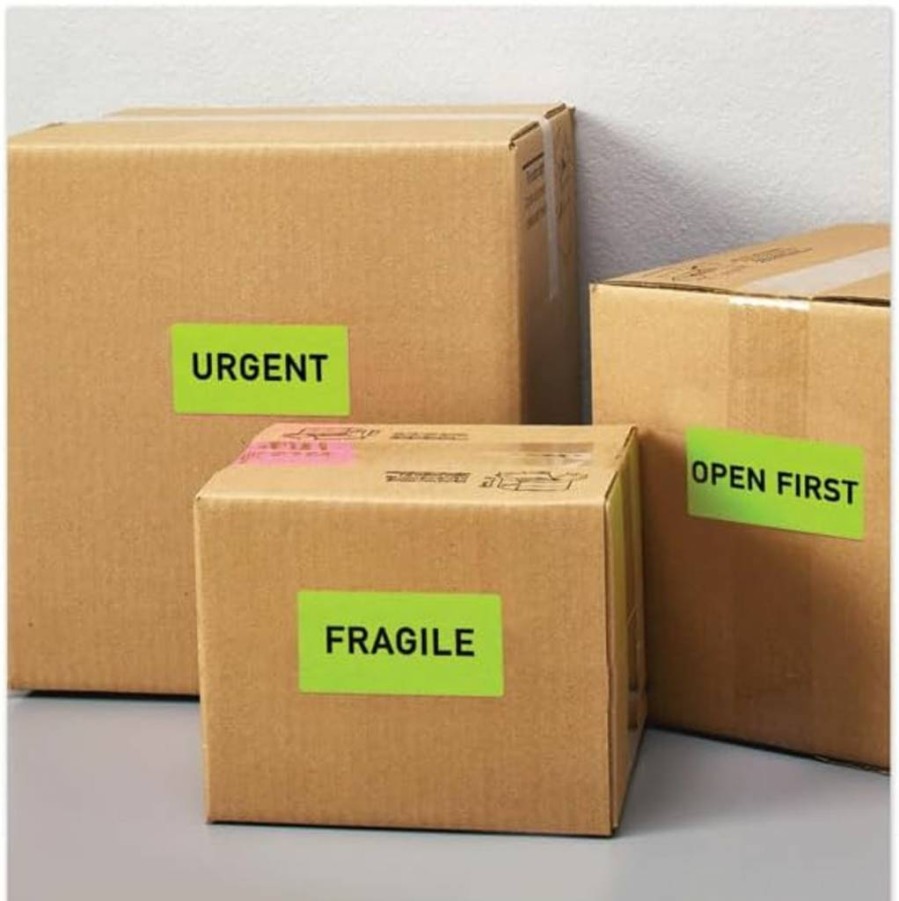 Avery 5976 Neon Green Printable Shipping Labels, 2" x 4" Size, 1,000 Blank Mailing Labels with Sure Feed Technology