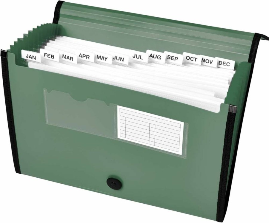 Avery 73554 Aqua Expanding File Folder Organizer, 13-Pocket Accordion Letter/A4 Document Holder, Holds 425 Sheets