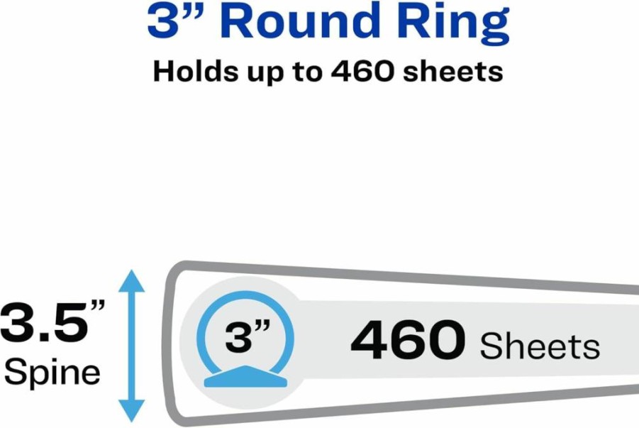AVERY 3 Ring Binders, 1 Inch Round Rings, 4 Pack Black Binders for School, Office & Home Organization (05710)